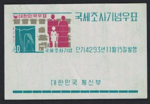 Korea Census of Population and Resources MS 1960 MNH SC#317a SG#MS383