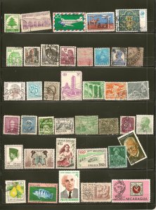 World Wide Collection of 39 Different Old Used Off Paper Stamps Used