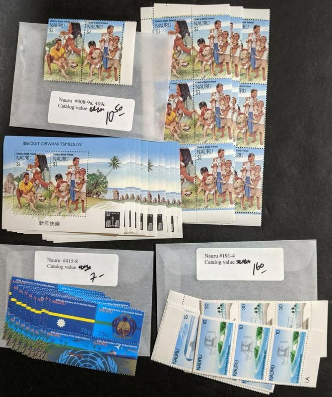 EDW1949SELL : NAURU Clean collection of all VF MNH Cplt sets & S/S. Sc Cat $327