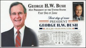 19-145, 2019, George HW Bush, Digital Color Postmark, FDC, 41st President