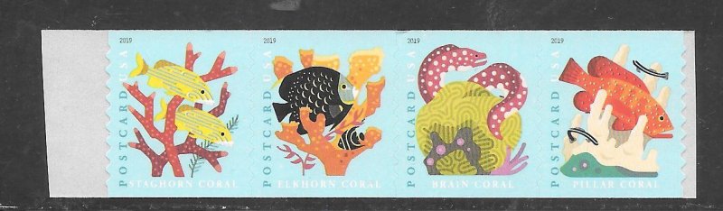 #5367-5370 MNH Coral Reefs Postcard Strip of 4