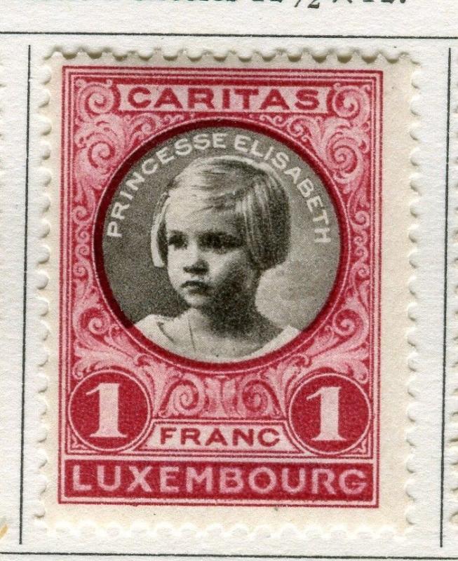 LUXEMBOURG; 1927 early Child Welfare issue Mint hinged 1Fr. value
