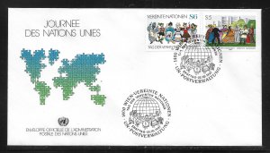 UN Vienna  74-75 1987 UN Day FDC Geneva Cachet