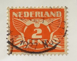 Netherlands 1926-28 Scott 168 used - 2c, Flying Dove, Numeral