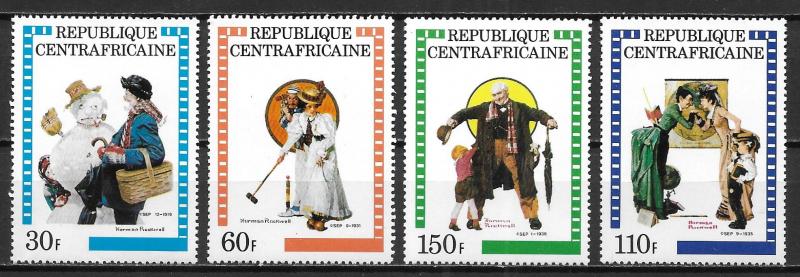 Central African Republic 506-9 Norman Rockwell set MNH