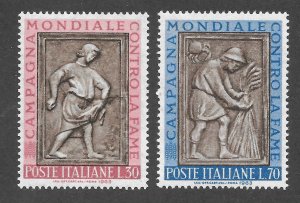 Italy Scott 871-72 MNHOG - 1963 FAO Freedom From Hunger Campaign Issue