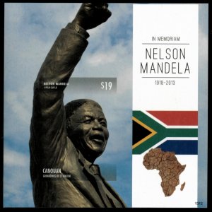 Canouan 2013 - Nelson Mandela - IMPERF Souvenir Stamp Sheet - MNH
