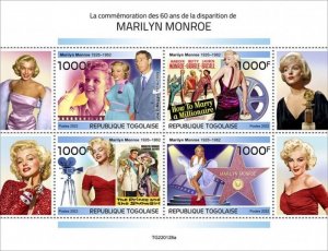 Togo - 2022 Marilyn Monroe Anniversary - 4 Stamp Sheet - TG220128a