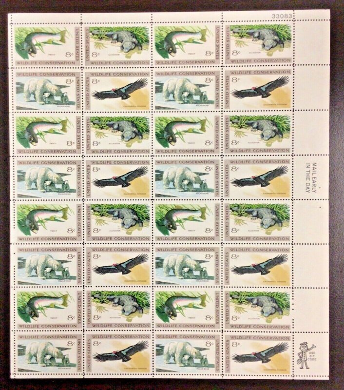 1427-30 Wildlife Conservation  MNH 8 c  Sheet of 32  FV $2.56  1971