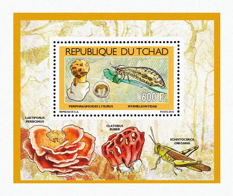 Chad 2012 Perf. Mushrooms & Insects (2) Full No. 2547 A- 2550 A - BL. 431 - 434-