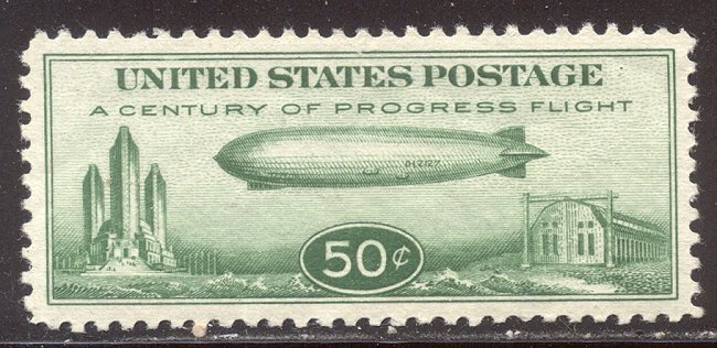 U.S. C18 Mint NH XF - 1933 50c Graf Zeppelin ($75)