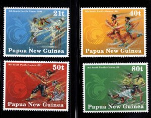 Papua New Guinea Scott 771-774  MNH**  South Pacific Gamesl  set 1991