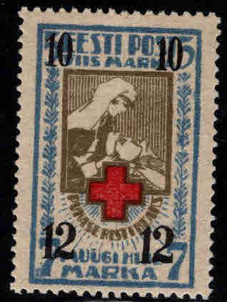 Estonia Scott B14 MH* 1926 Red Cross surcharged Nurse stamp