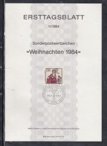 Berlin Scott 9NB220 Ersttagsblatt FDC - Christmas 1984