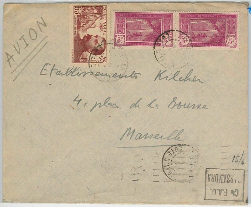 44840 - IVORY COAST Côte d'Ivoire - POSTAL HISTORY -  COVER to FRANCE 1938