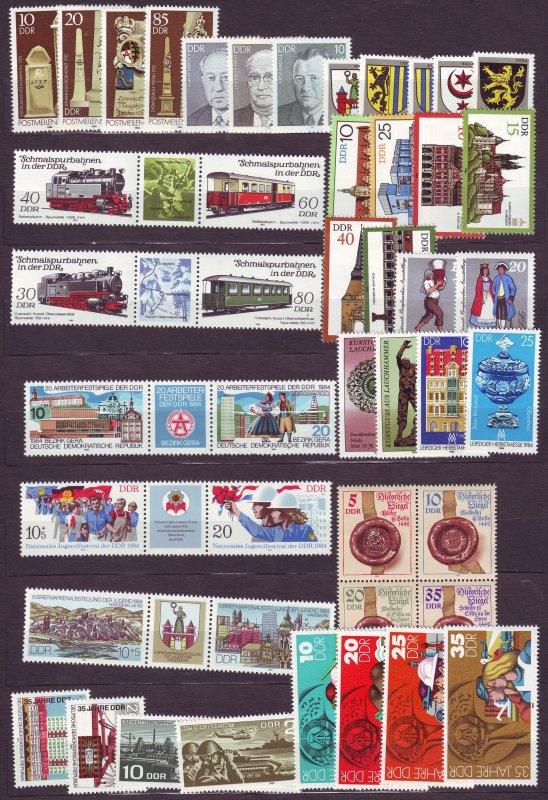 Z623 various 1984 germany DDR complete sets mnh noted 1 set incomplete