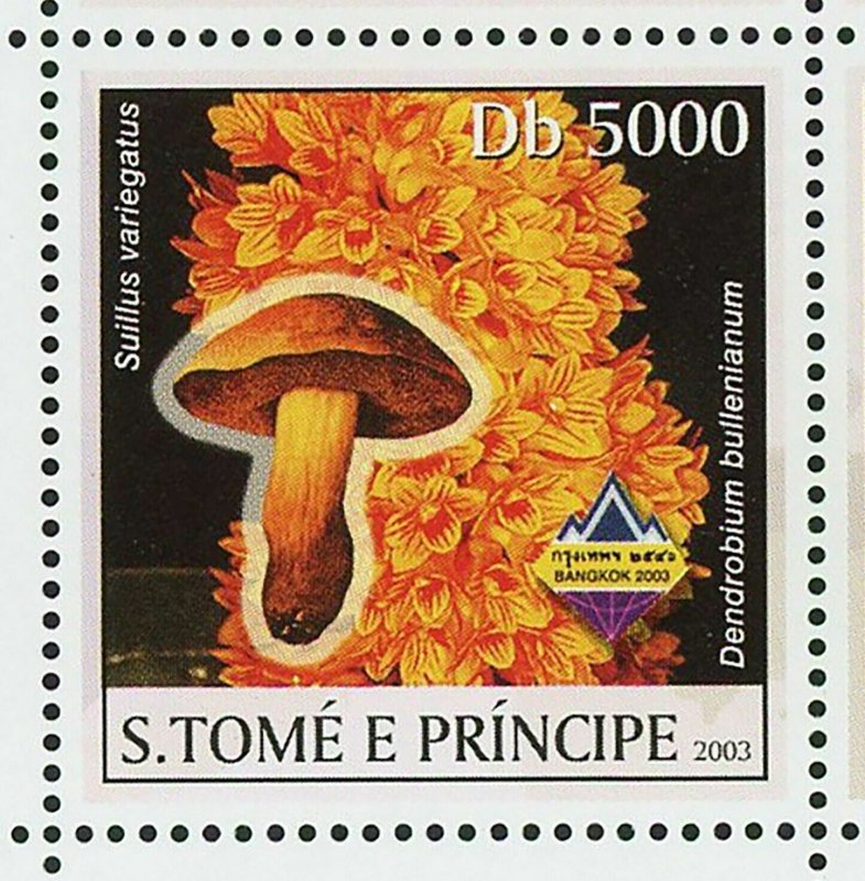 Orchids & Mushrooms Stamp Tylopilus Felleus Suillus Placidus S/S MNH #1995-2000 