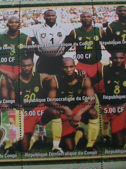 CONGO 2002- KOREA -JAPAN WORLD CUP SOCCER-CAMEROON TEAM-MNH SHEET-VF-LAST ONE