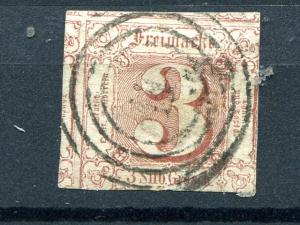 Thurn & Taxis  #12  tied to piece #223 Berka  Eur 20 premium/cancel