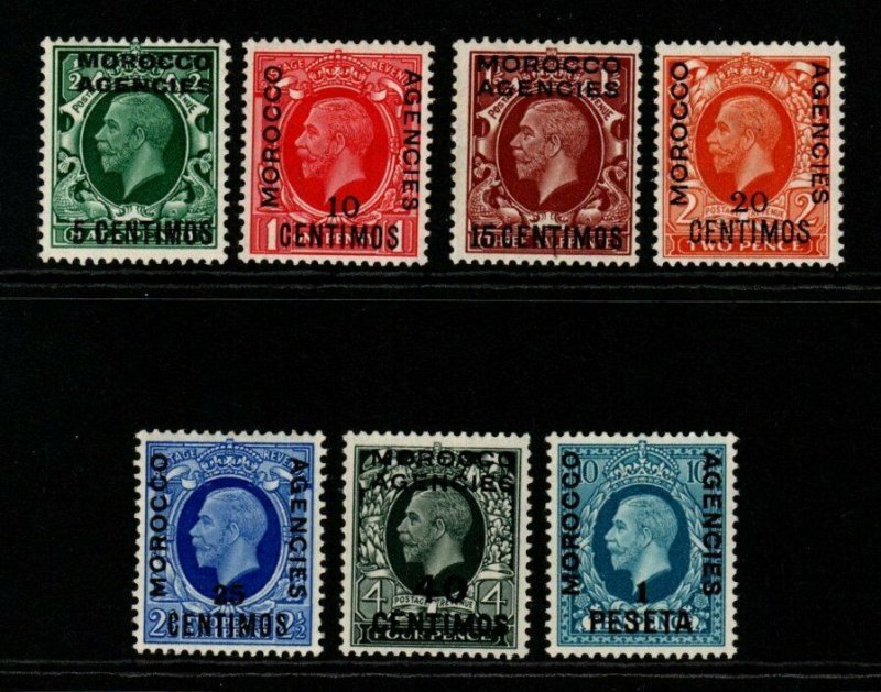 MOROCCO AGENCIES SG153/9 1935-7 DEFINITIVE SET MTD MINT