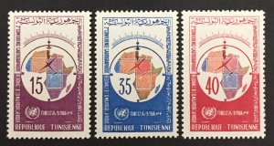 Tunisia 1966 #464-6, U.N. Conference, MNH.