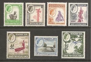 Rhodesia & Nyassaland  Scott158-164 Mint VLH Scott CV $11.80