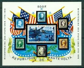 Burkina Faso #358 MNH  Scott $7.50 American Bicentennial S/S