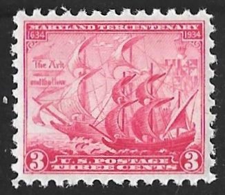 736 3 cents Maryland Founding Stamp mint OG NH EGRADED XF 90 XXF