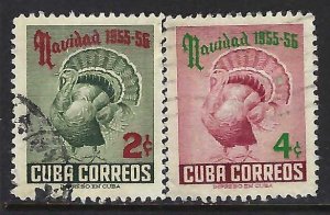 Cuba 547-48 VFU CHRISTMAS BIRD 1027C