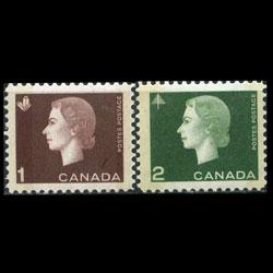 CANADA 1963 - Scott# 401p-2p Queen 1-2p NH