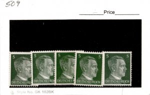 Germany, Postage Stamp, #509 Lot Mint, 1941 World War 2, Hitler (AD)