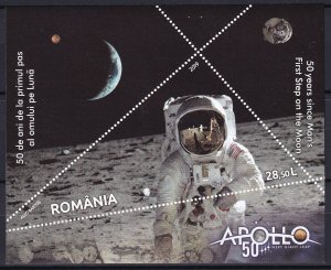 Romania 2019 Space, Apollo 11 50th Anniversary Moon Landing MNH Block