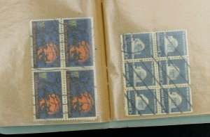 US Stamp Collection Blocks Used 40 Blocks (166 Stamps) in Vintage Block File