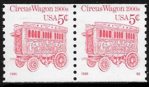 Sc 2452D  5¢ Circus Wagon Coil Plate # Pair, MNH