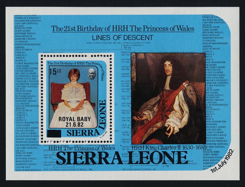 Sierra Leone 722-3 MNH Princess Diana 21st Birthday, Royal Baby o/p