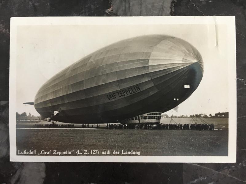 1930 Germany Graf Zeppelin RPPC postcard Cover to Vogtland Flight LZ 127 