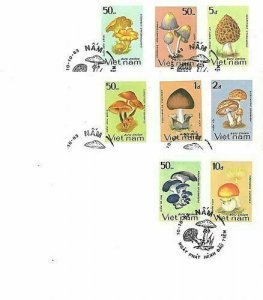 13102 - VIETNAM - Postal History - Set of 3 FDC LETTER 1983 MUSHROOMS MUSHROOMS-