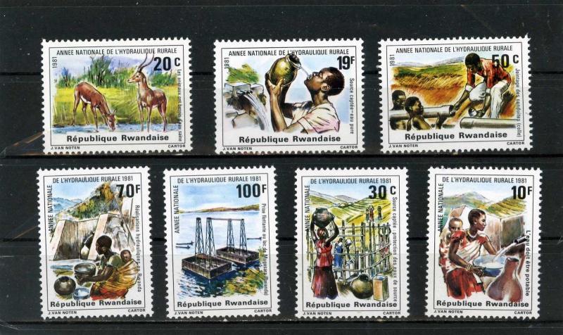 RWANDA 1981 Sc#1068-1074 NATURE SET OF 7 STAMPS MNH  