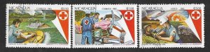 SD)1983 NICARAGUA THE RED CROSS, HURRICANE ALLETA 1982, AMBULANCE & CIVIL