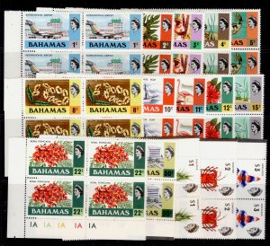 BAHAMAS QEII SG359-376, 1971 set CYLINDER BLOCKS, NH MINT. Cat £95+