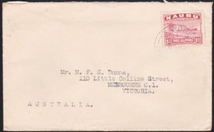 NAURU 1940 1½d freighter on commercial cover to Melbourne..................B3536