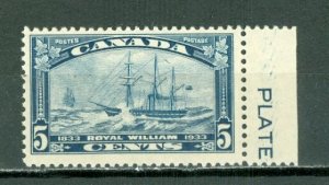 CANADA 1933 ROYAL WILLIAM #204 MARGIN PLATE  STAMP  MINT NO THINS...$11.00