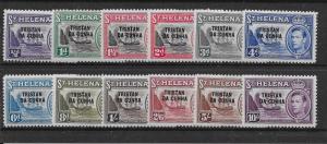 TRISTAN DA CUNHA SG1/12 1952 DEFINITIVE OVPTS ON ST.HELENA MNH