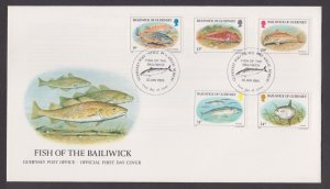 BAILIWICK OF GUERNSEY - 1985 FISH OF THE BAILIWICK - 5V FDC