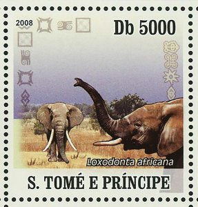 African Elephants Stamp Loxodonta Africana Giraffe Zebra S/S MNH #3420-3423