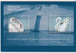 Austria  sheet with Swarovski Crystals 2004 in official folder MNH / M103