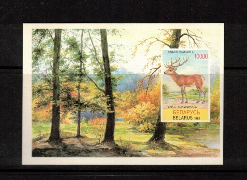 Belarus Sc 134 MNH S/S of 1995 - Wildlife - Animals -Red deer - FH02