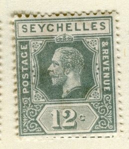 SEYCHELLES; 1917 early GV issue fine Mint hinged 12c. value