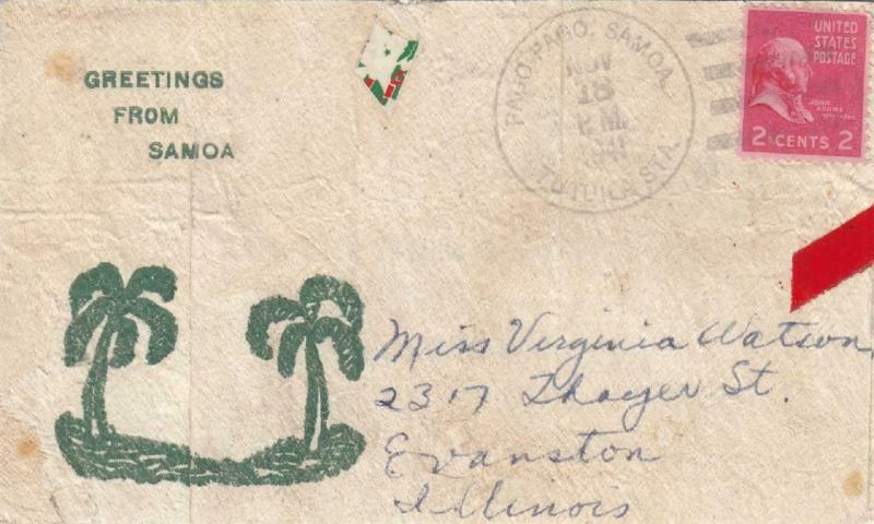 1941, Pago Pago, Samoa to Evanston, IL, Prexie (29546)
