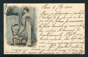 1901 Risque Postcard - Paris, France to Côte-d'Or, France